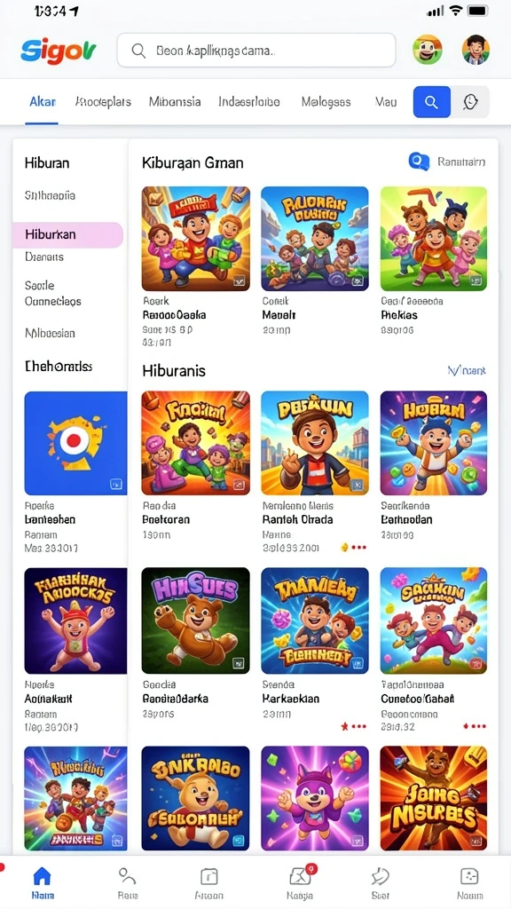 bobatoto - Antarmuka menu yang mudah digunakan dan menarik.